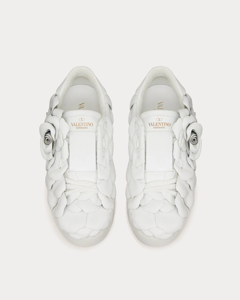 Valentino Garavani Atelier Petal Effect White Low Top Sneakers - 3