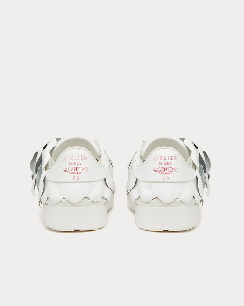 Valentino Garavani Atelier Petal Effect White Low Top Sneakers - 4