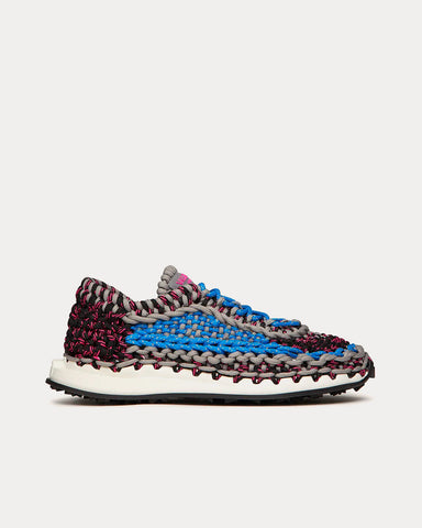 Valentino Garavani Crochet Grey / Blue / Black Low Top Sneakers