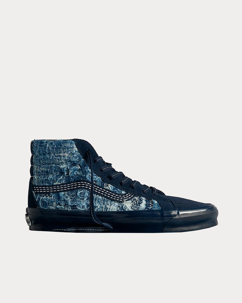 Vans x FDMTL UA OG SK8-HI LX Distressed Indigo High Top Sneakers - 1