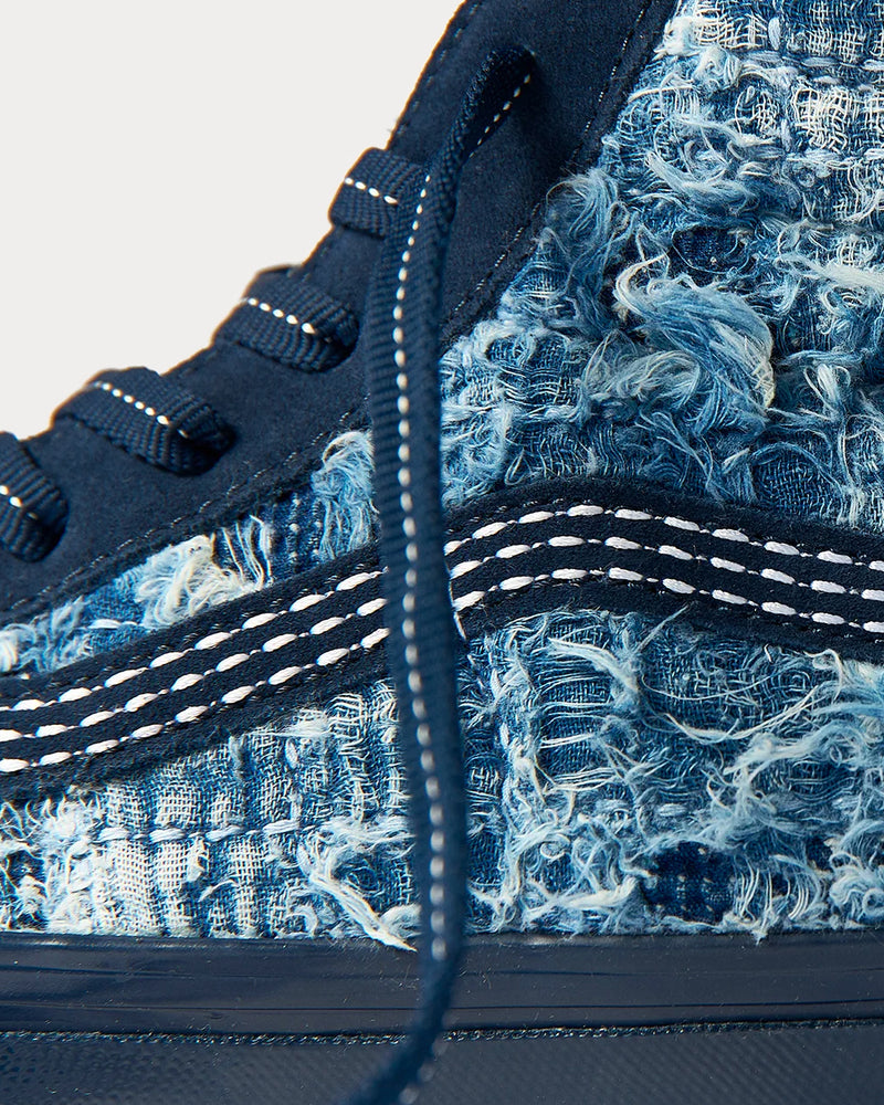 Vans x FDMTL UA OG SK8-HI LX Distressed Indigo High Top Sneakers - 4