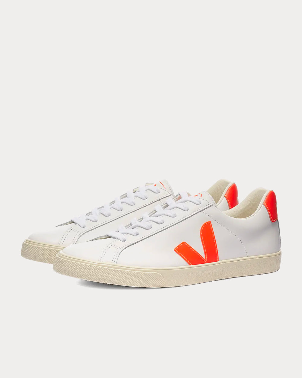 Veja Esplar Clean White & Fluo Orange Low Top Sneakers - 2