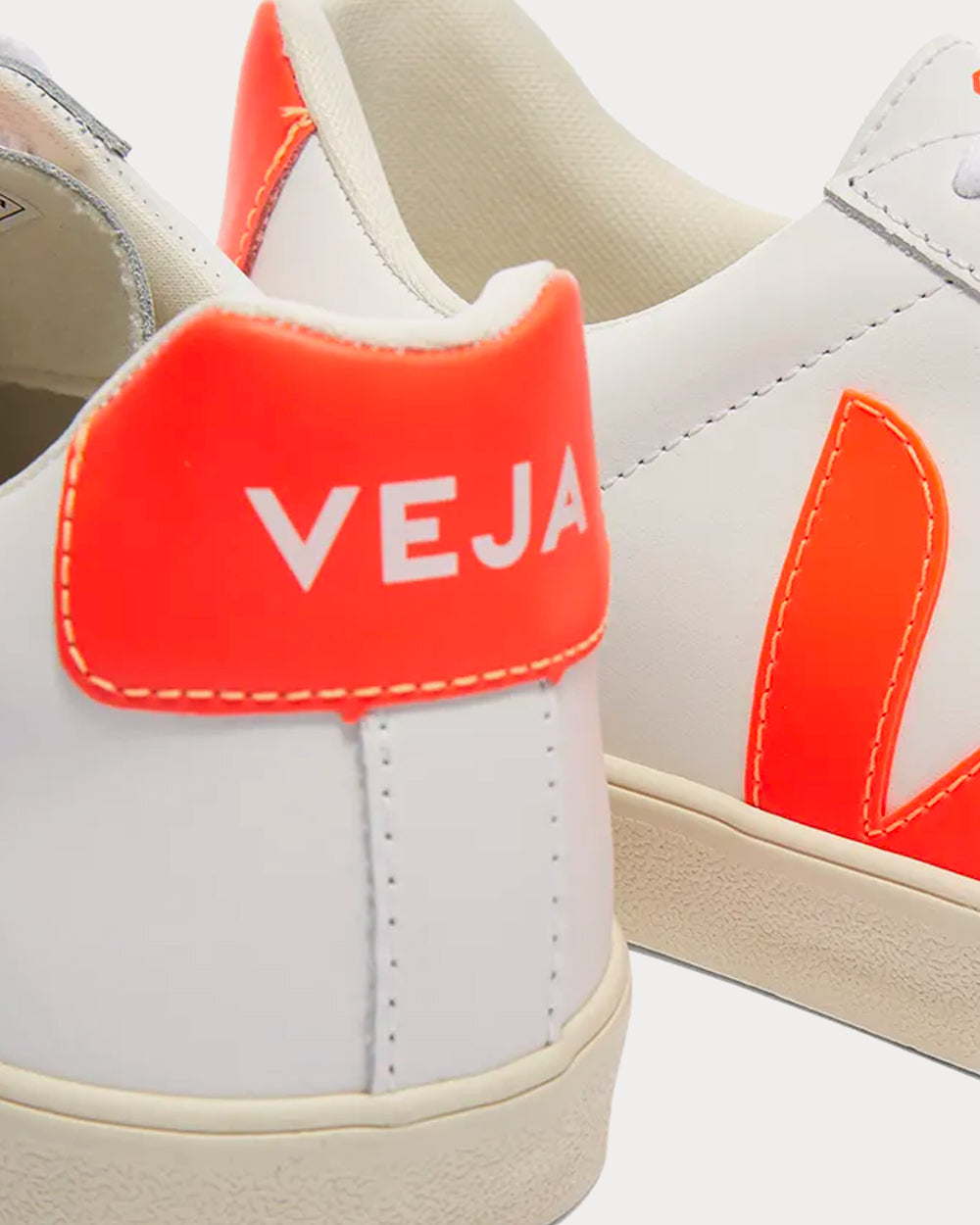 Veja Esplar Clean White & Fluo Orange Low Top Sneakers - 5