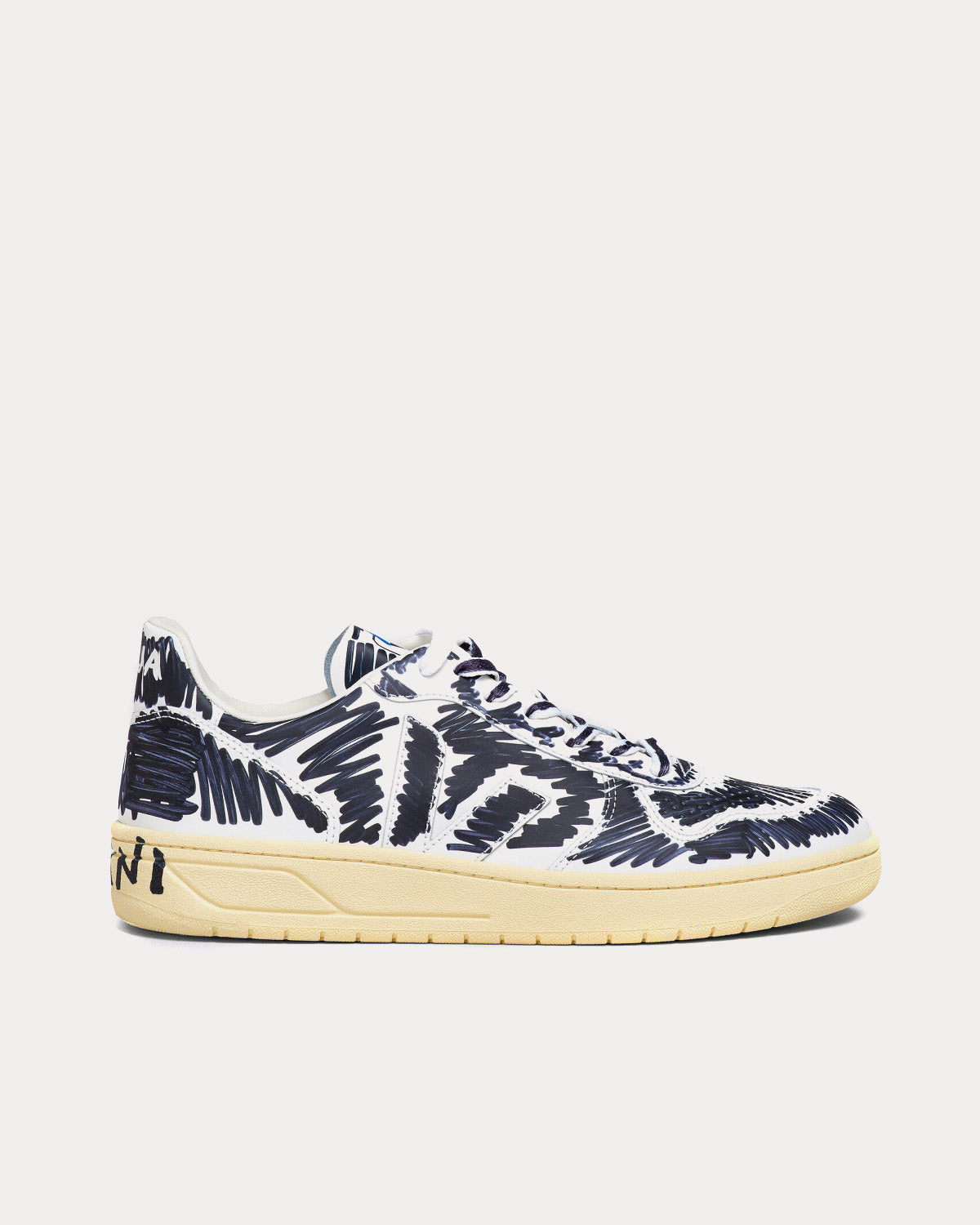 Veja x Marni V-10 Black / White Low Top Sneakers - 1