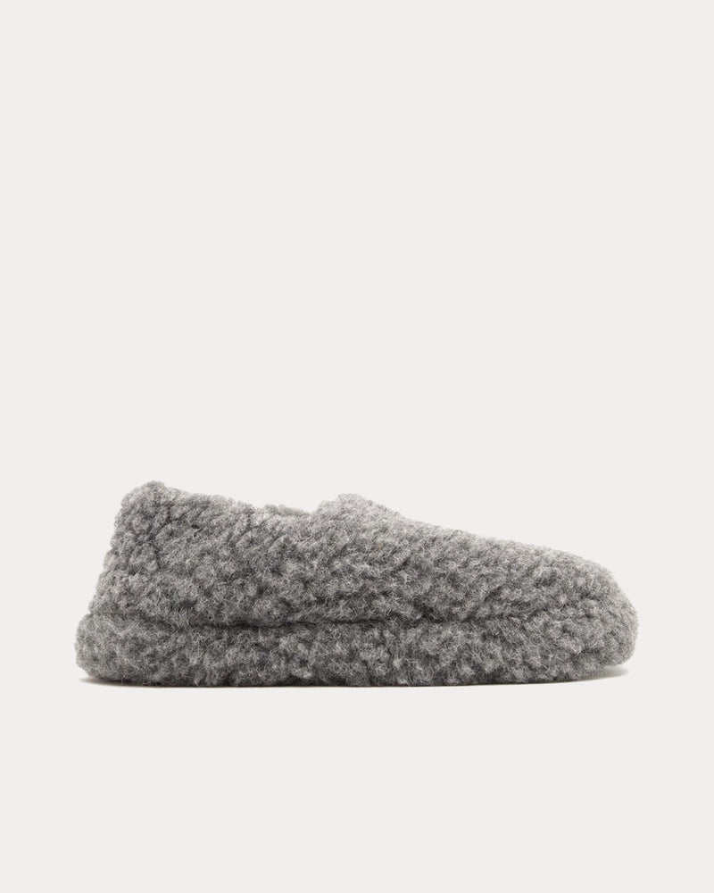 Yoko Wool Siberian 1Tone Grey Slip Ons - 1