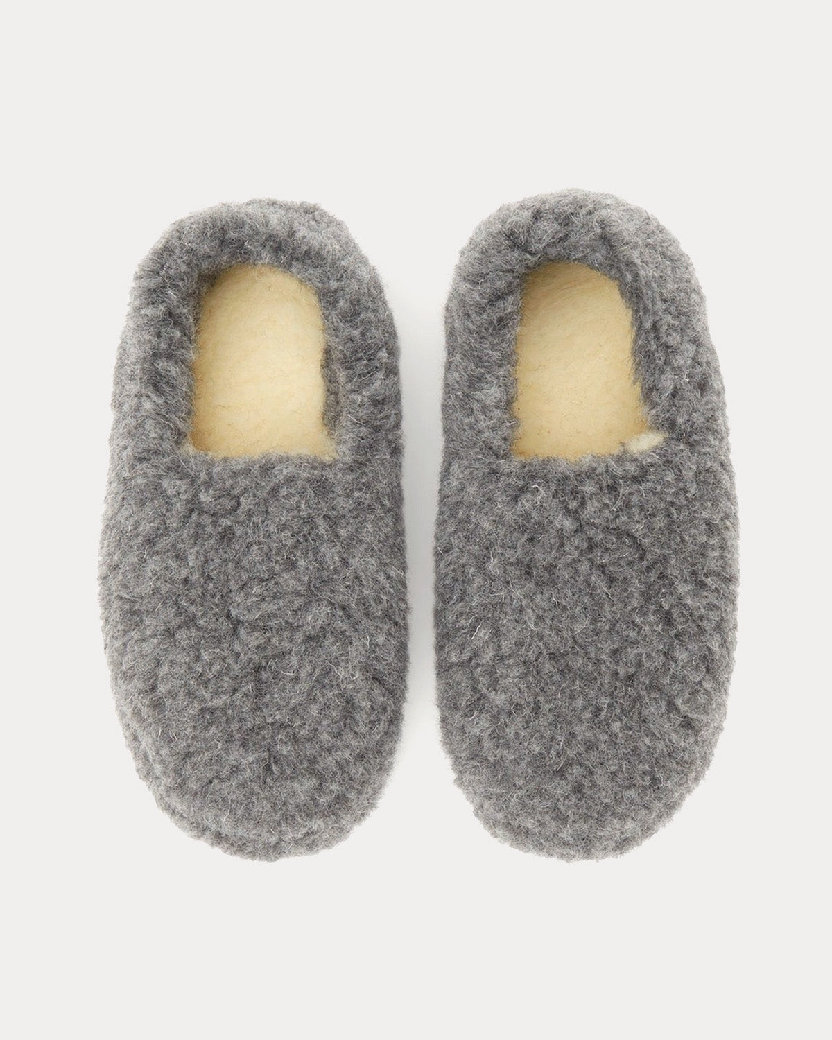 Yoko Wool Siberian 1Tone Grey Slip Ons - 2