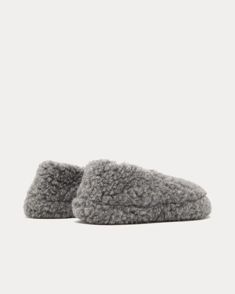 Yoko Wool Siberian 1Tone Grey Slip Ons - 3