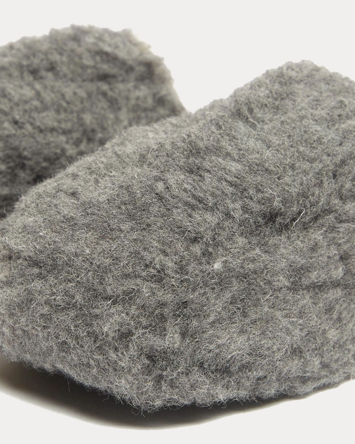 Yoko Wool Siberian Wool Basic Grey Slip Ons - 4