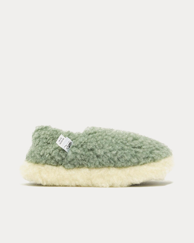 Yoko Wool Siberian Wool Green Slipper - 1