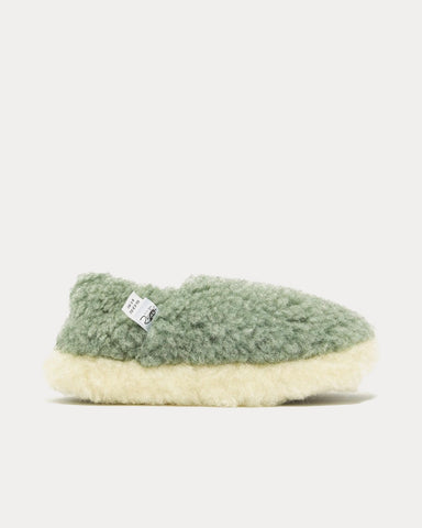 Yoko Wool Siberian Wool Green Slipper