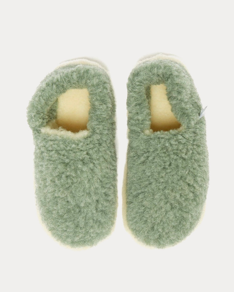 Yoko Wool Siberian Wool Green Slipper - 2