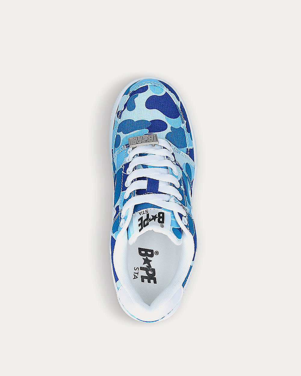 A Bathing APE ABC Camo Bapesta Blue Low Top Sneakers - 2