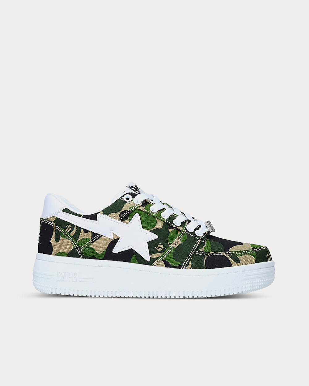 A Bathing APE ABC Camo Bapesta Green Low Top Sneakers - 1