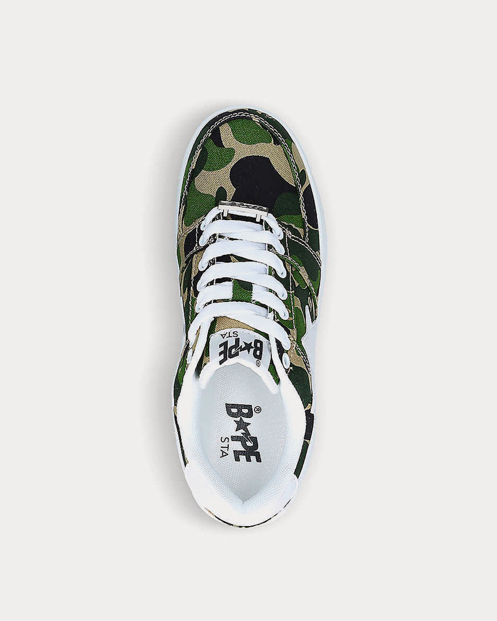 A Bathing APE ABC Camo Bapesta Green Low Top Sneakers - 2