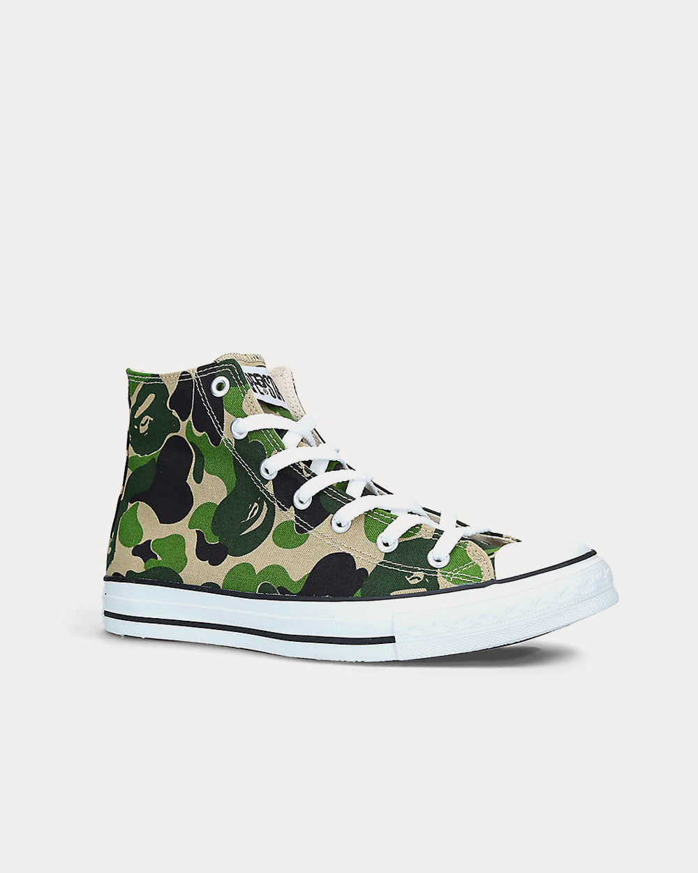 A Bathing APE BAPE STA Camouflage-Print Green High Top Sneakers - 2