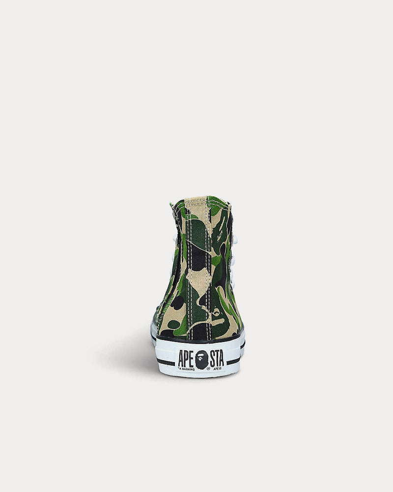 A Bathing APE BAPE STA Camouflage-Print Green High Top Sneakers - 4