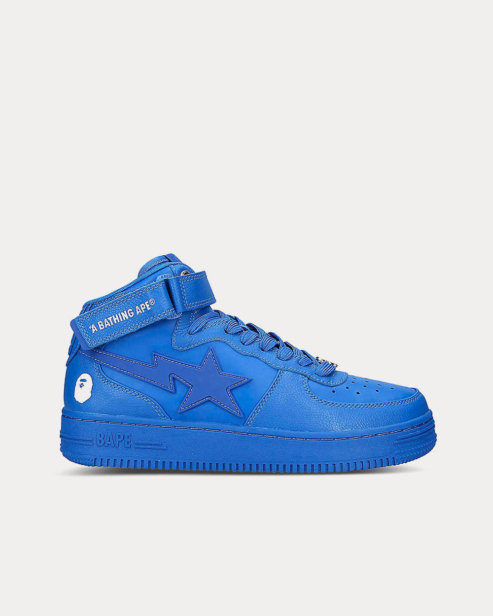 A Bathing APE BAPE STA Star-Embossed Blue High Top Sneakers - 1