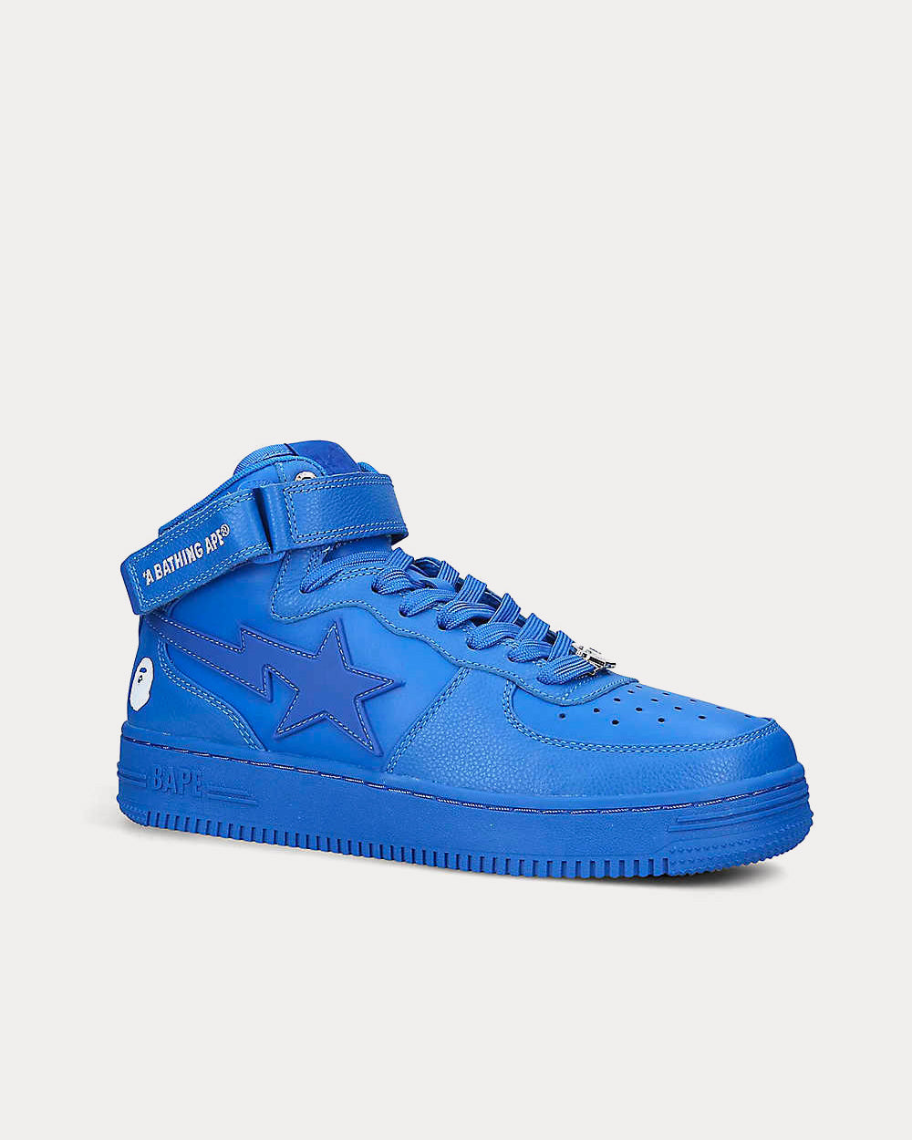 A Bathing APE BAPE STA Star-Embossed Blue High Top Sneakers - 3