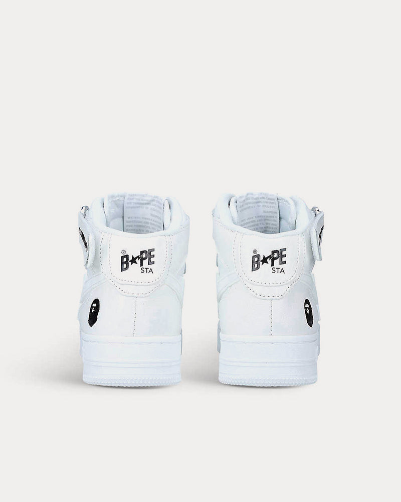 A Bathing APE BAPE STA Star-Embossed White High Top Sneakers - 4