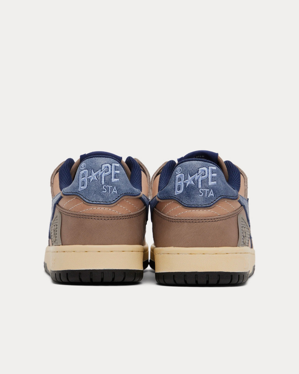 A Bathing APE Sk8 Sta Navy / Taupe Low Top Sneakers - 3