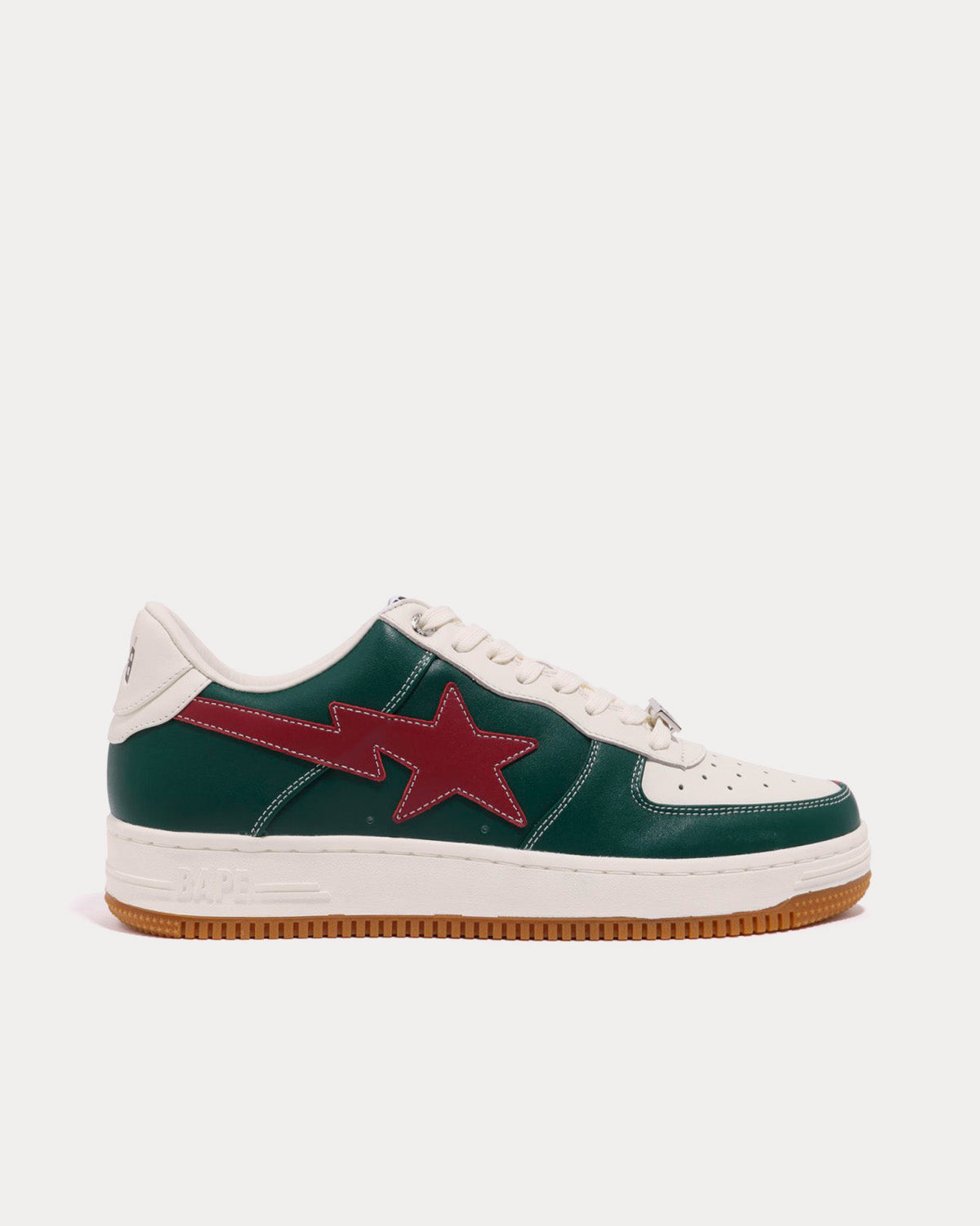 A Bathing APE x END. 'Bowling' Bape Sta White / Green / Red Low Top Sneakers - 1