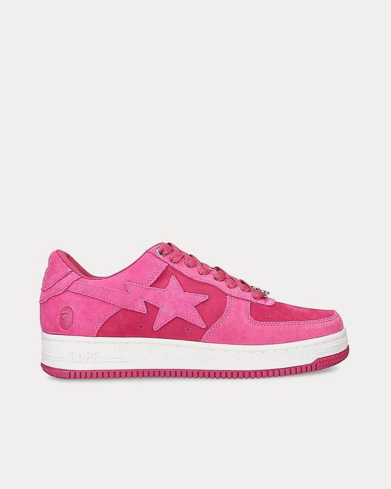 A Bathing APE BAPE STA Suede Pink Low Top Sneakers - 1