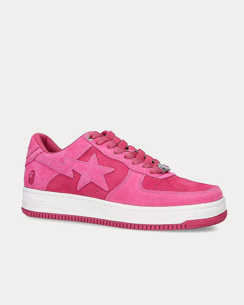 A Bathing APE BAPE STA Suede Pink Low Top Sneakers - 3