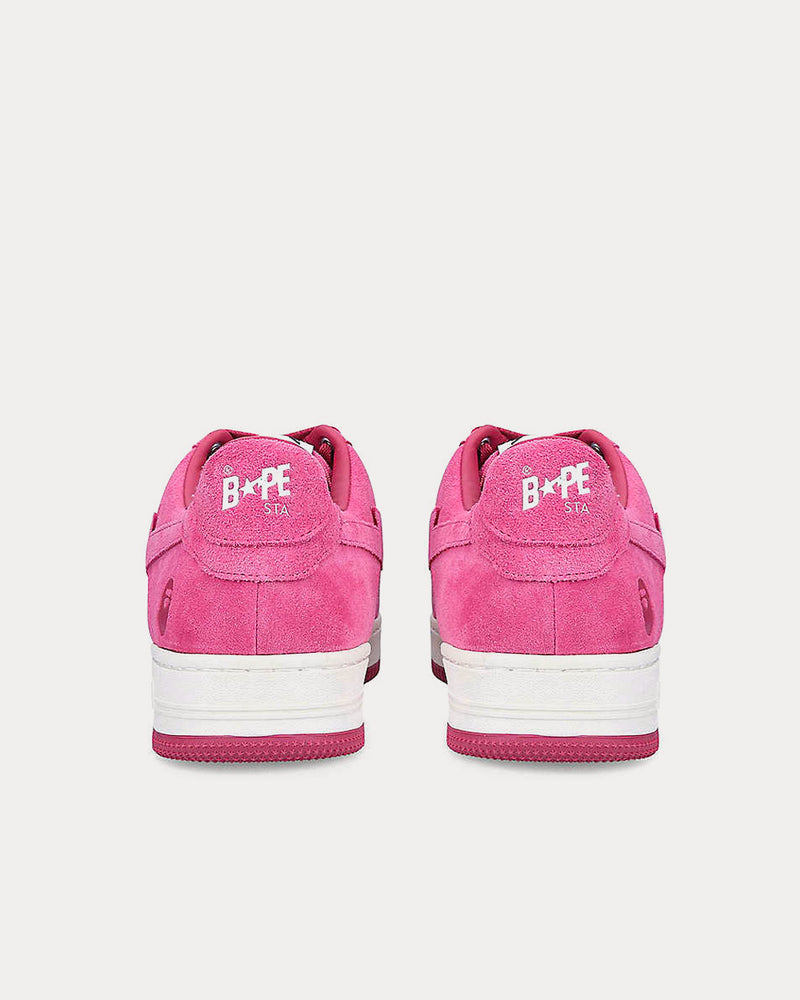 A Bathing APE BAPE STA Suede Pink Low Top Sneakers - 4