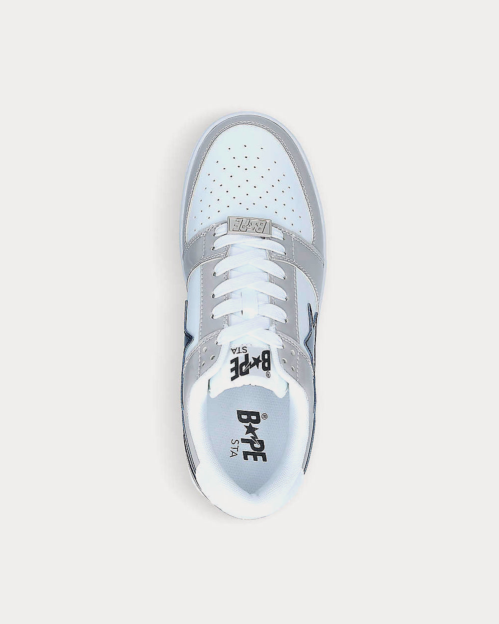 A Bathing APE Bape Sta Color-Blocked White Low Top Sneakers - 3