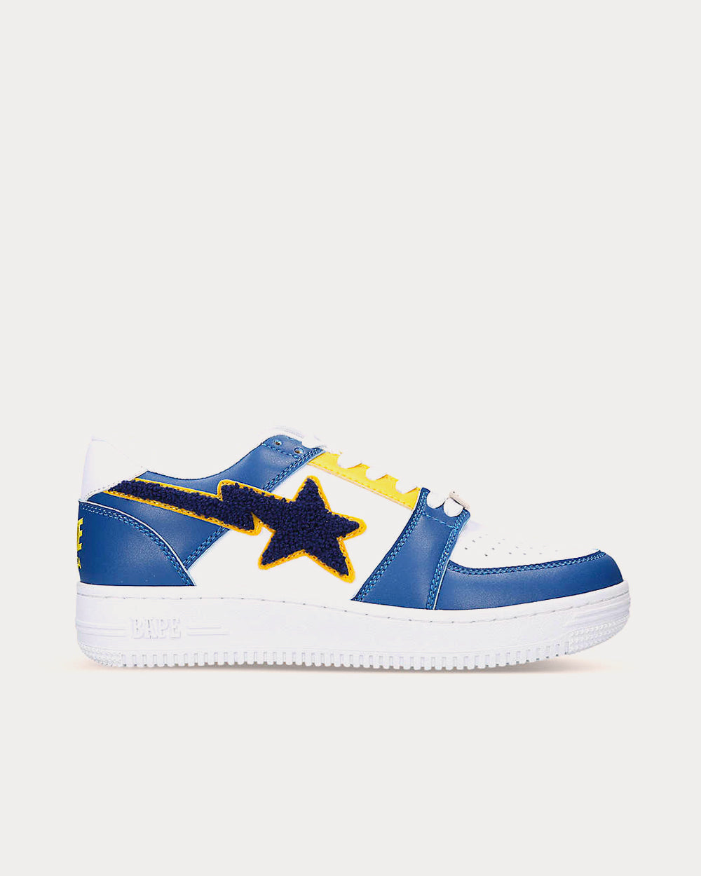 BAPE STA Colour-Blocked Navy / White Low Top Sneakers