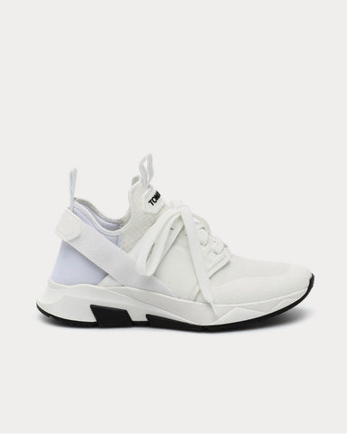 Tom Ford Leather-trimmed White Low Top Sneakers