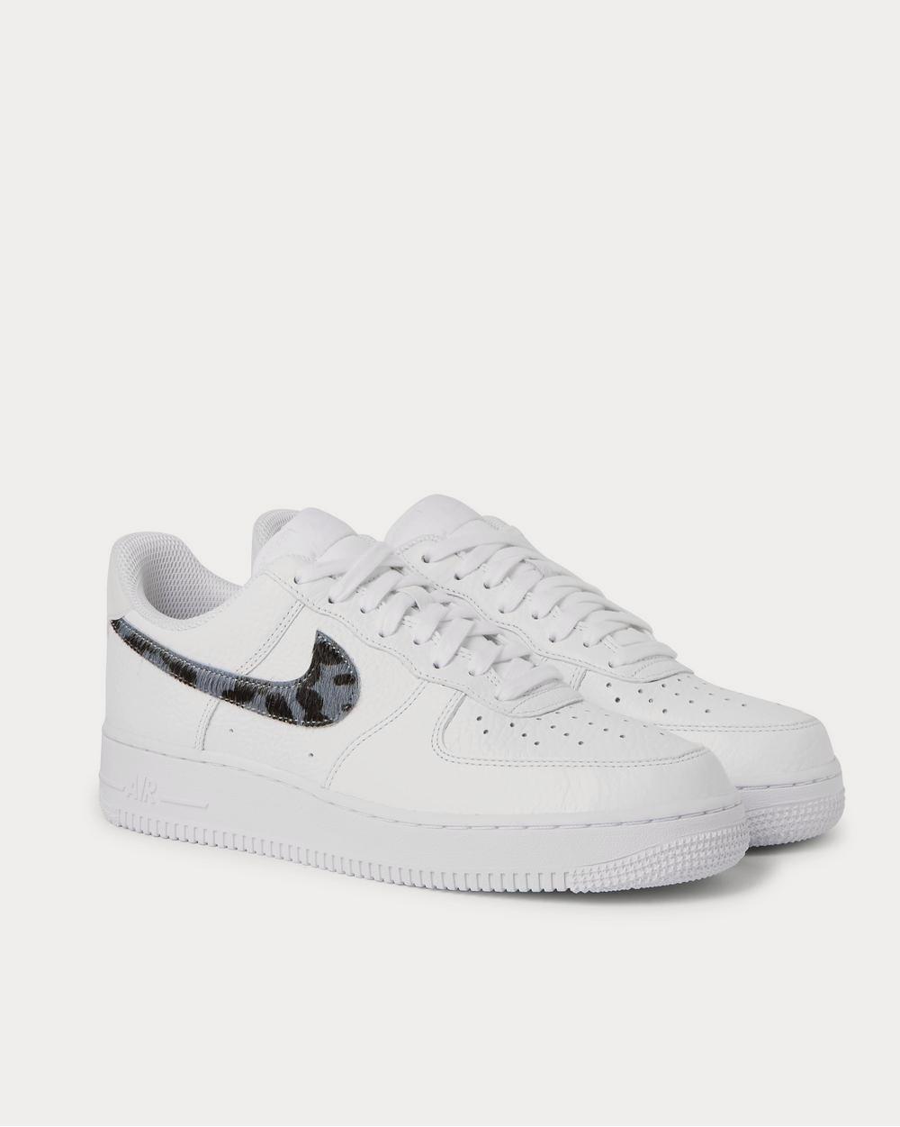 Nike Air Force 1 LV8 Calf Hair and Croc-Effect Full-Grain Leather White Low Top Sneakers - 2