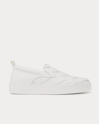 Bottega Veneta Dodger Intrecciato Leather White slip on sneakers