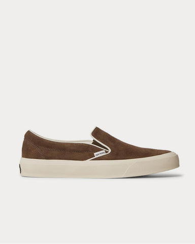 Tom Ford Cambridge Leather-Trimmed Suede Slip-On  Green slip on sneakers