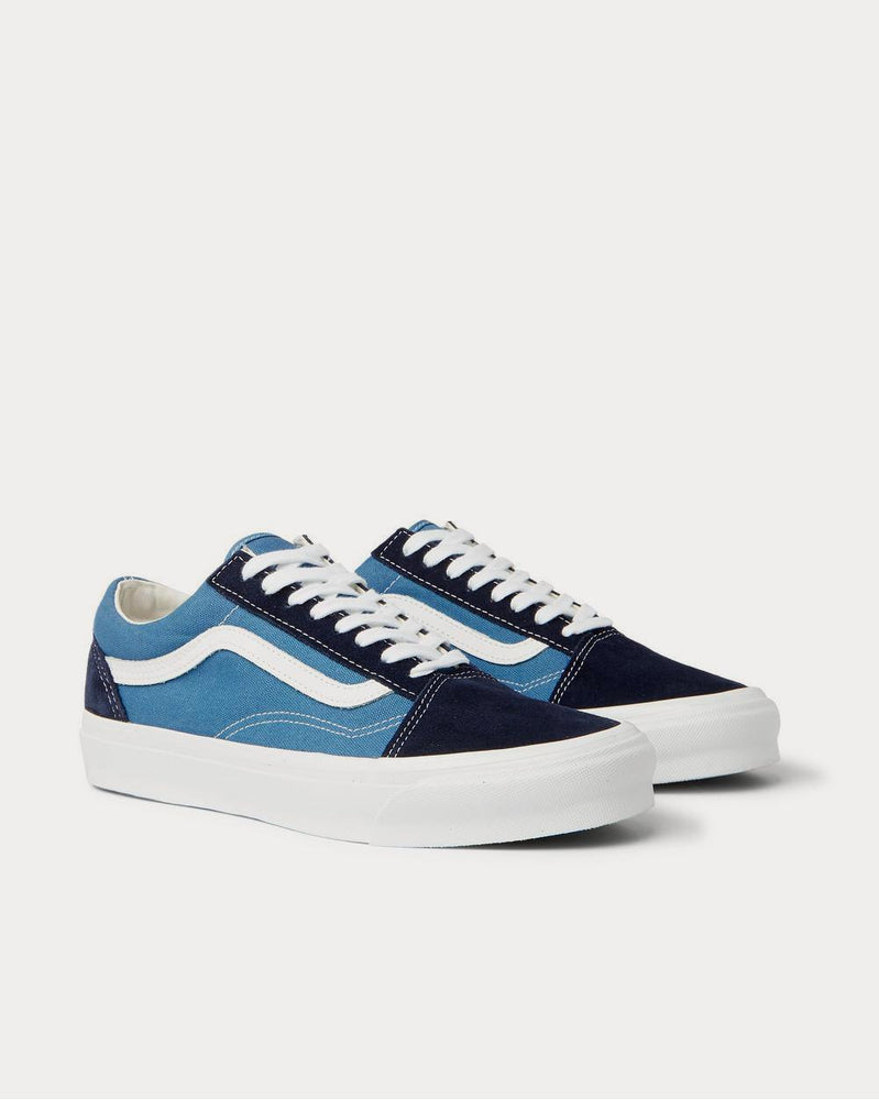 Vans OG Old Skool LX Leather-Trimmed Suede and Canvas  Blue low top sneakers - 2