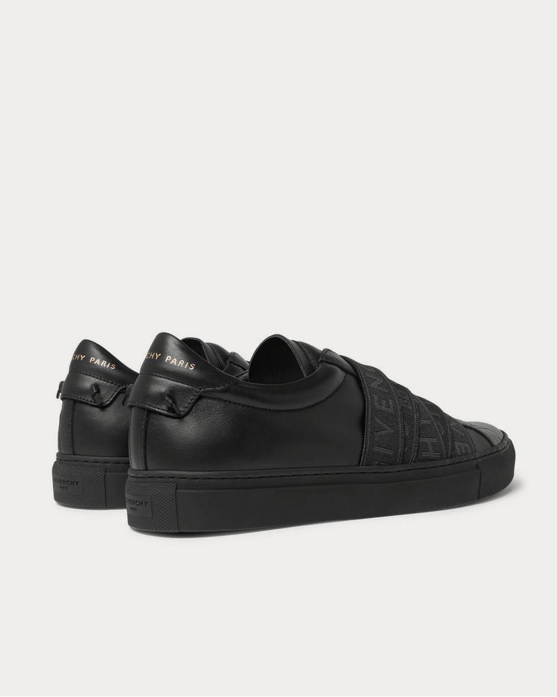 Givenchy Urban Street Logo-Jacquard Leather Slip-On  Black low top sneakers - 4