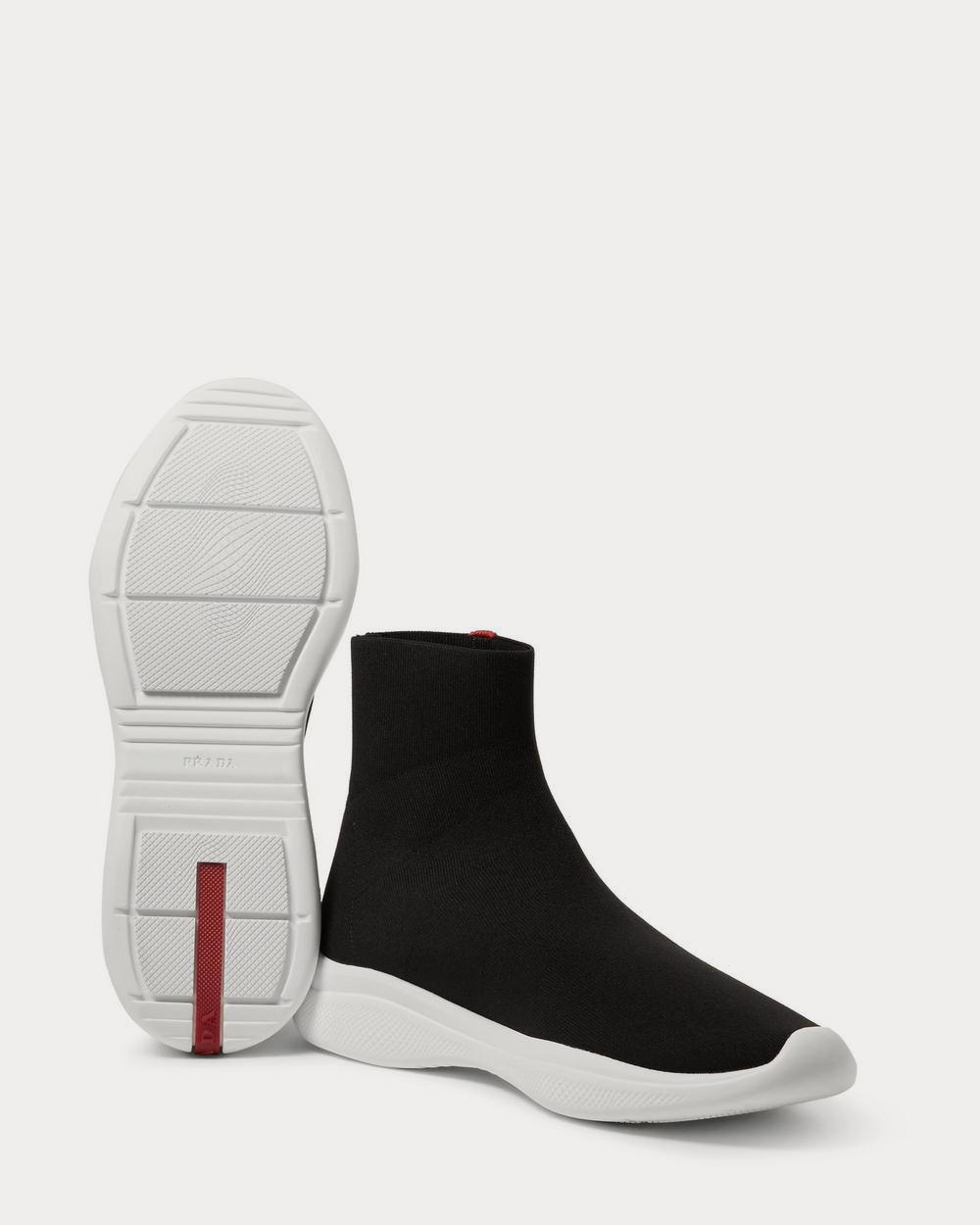 Prada America's Cup Stretch-Knit High-Top  Black high top sneakers - 3