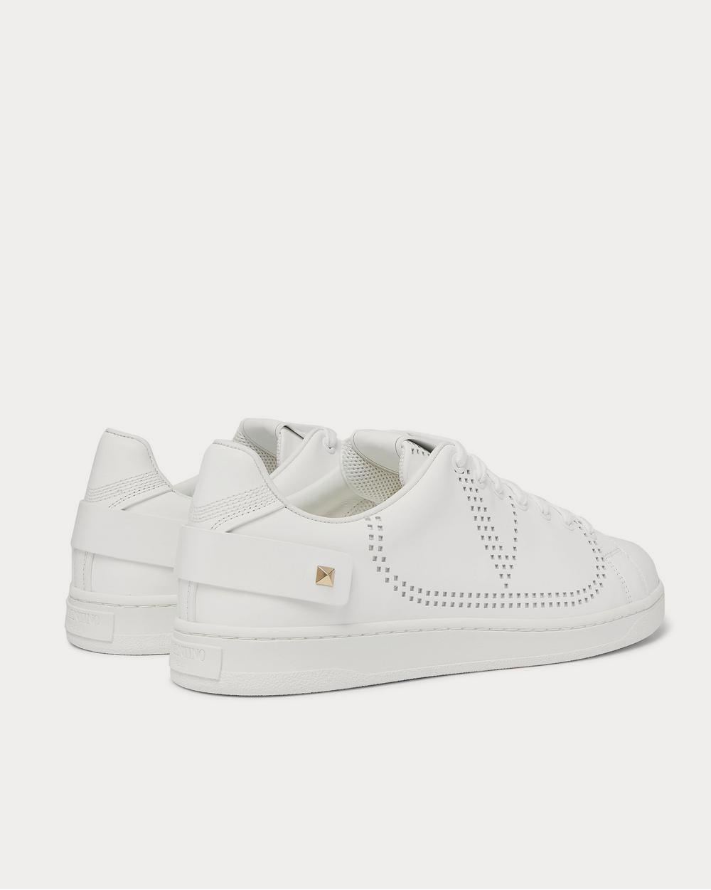 Valentino Backnet Perforated Leather  White low top sneakers - 4