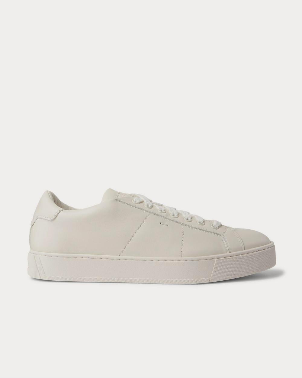 Santoni Leather  White low top sneakers - 1