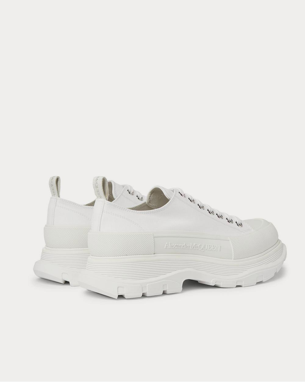 Alexander McQueen Rubber-Trimmed Canvas  White low top sneakers - 4