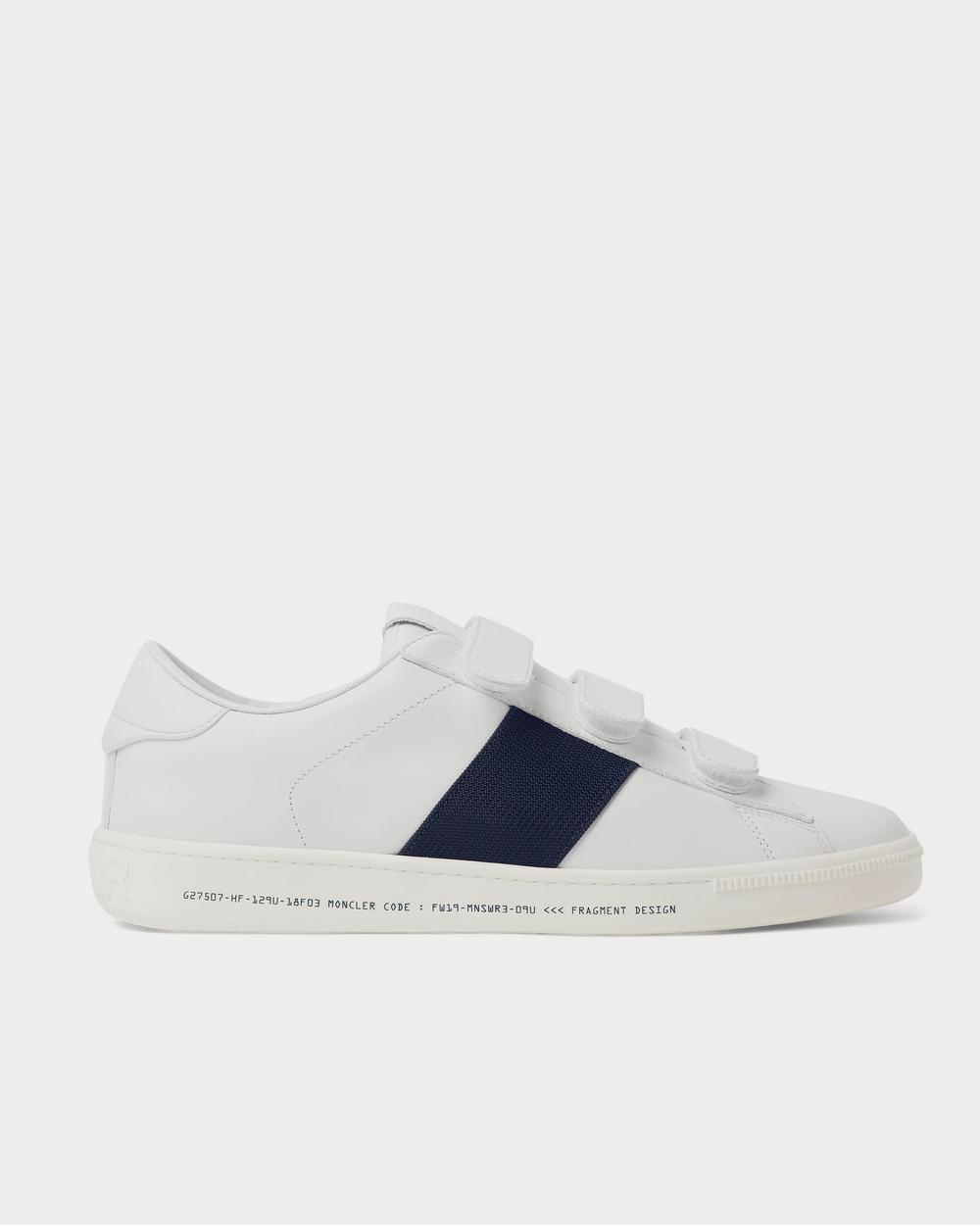 Moncler Fragment Webbing-Trimmed Leather  White low top sneakers - 1