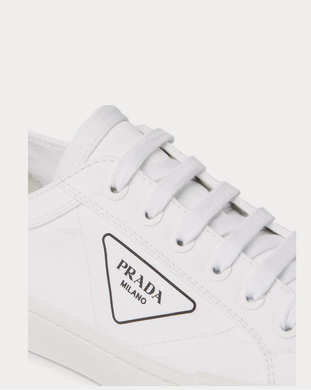 Prada Logo-Print Canvas  White low top sneakers - 5