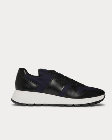 Prada Match Race Leather-Trimmed Nylon  Midnight blue low top sneakers