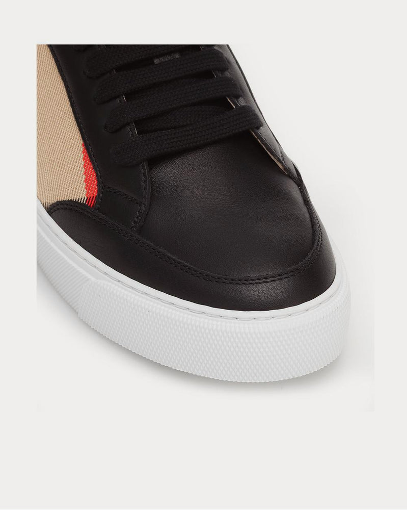 Burberry Salmond leather and cotton Black Low Top Sneakers - 4