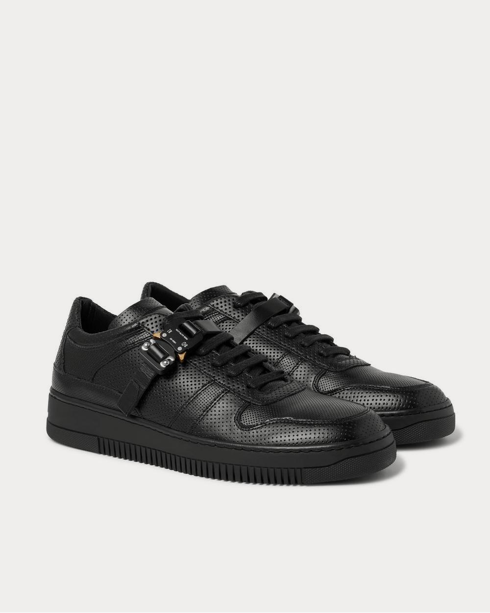 1017 ALYX 9SM Buckled Perforated-Leather  Black low top sneakers - 2