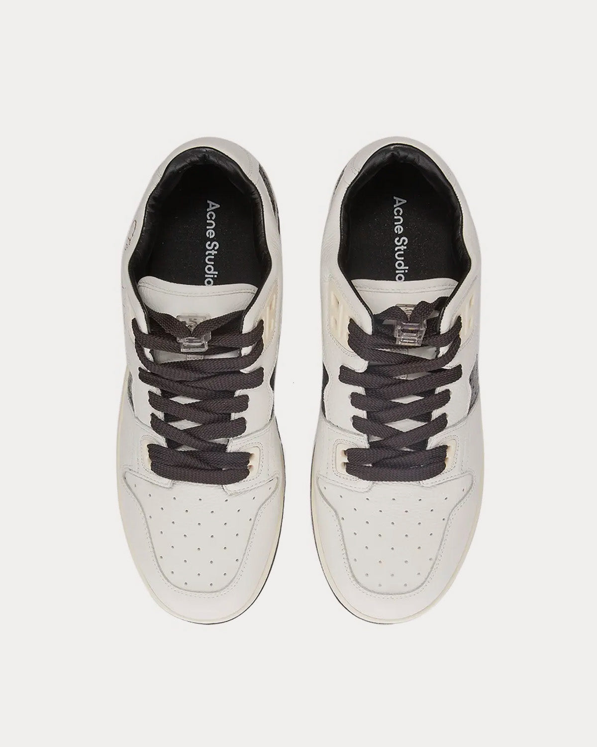 Acne Studios Leather White / Black Low Top Sneakers - 2