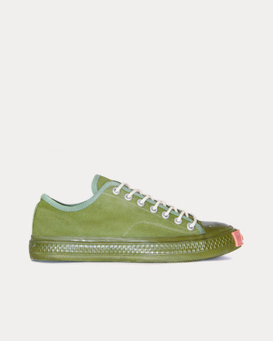 Acne Studios Ballow Soft Tumbled Tag Olive Green Low Top Sneakers