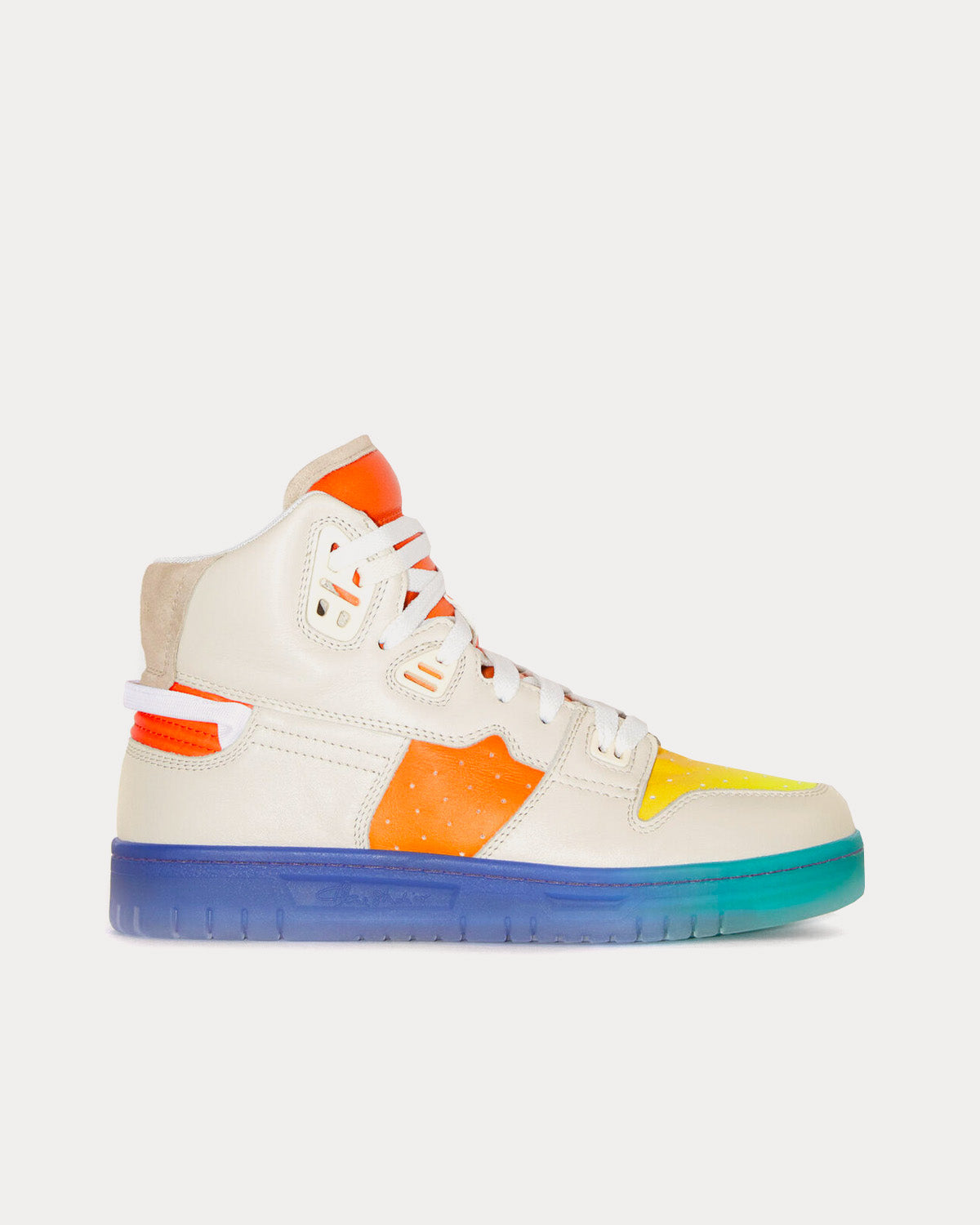 Acne Studios Leather Off-White / Multi High Top Sneakers - 1