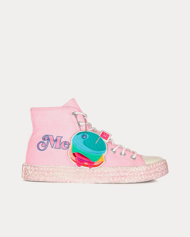 Acne Studios Print Canvas Pink / White High Top Sneakers