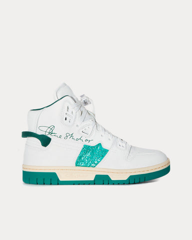 Acne Studios Buxeda White / Green High Top Sneakers